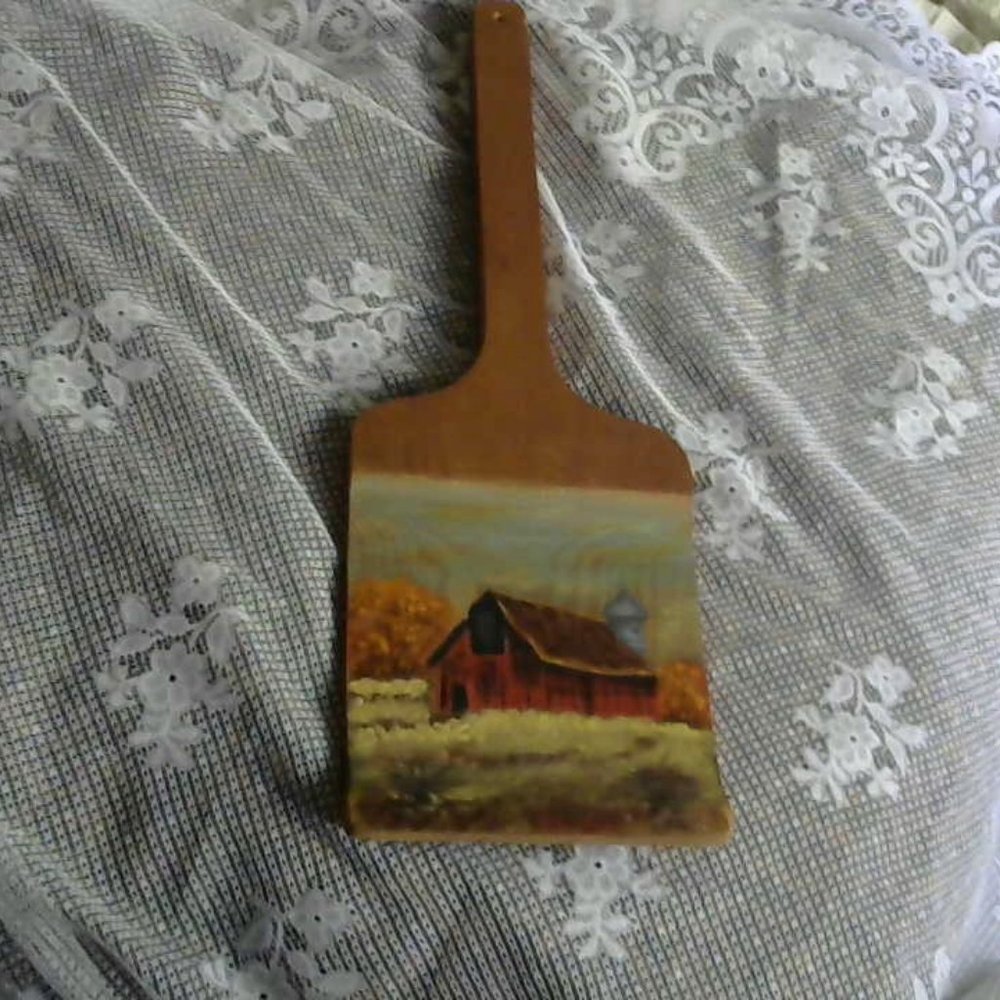 Cute Vintage Farmhouse Country Core Hand painted bread paddle